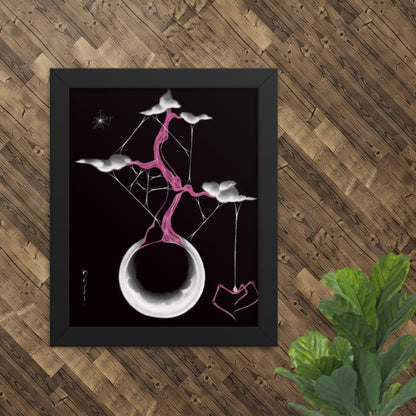 Moon Pine Bonsai - Framed Poster Print