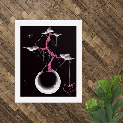 Moon Pine Bonsai - Framed Poster Print