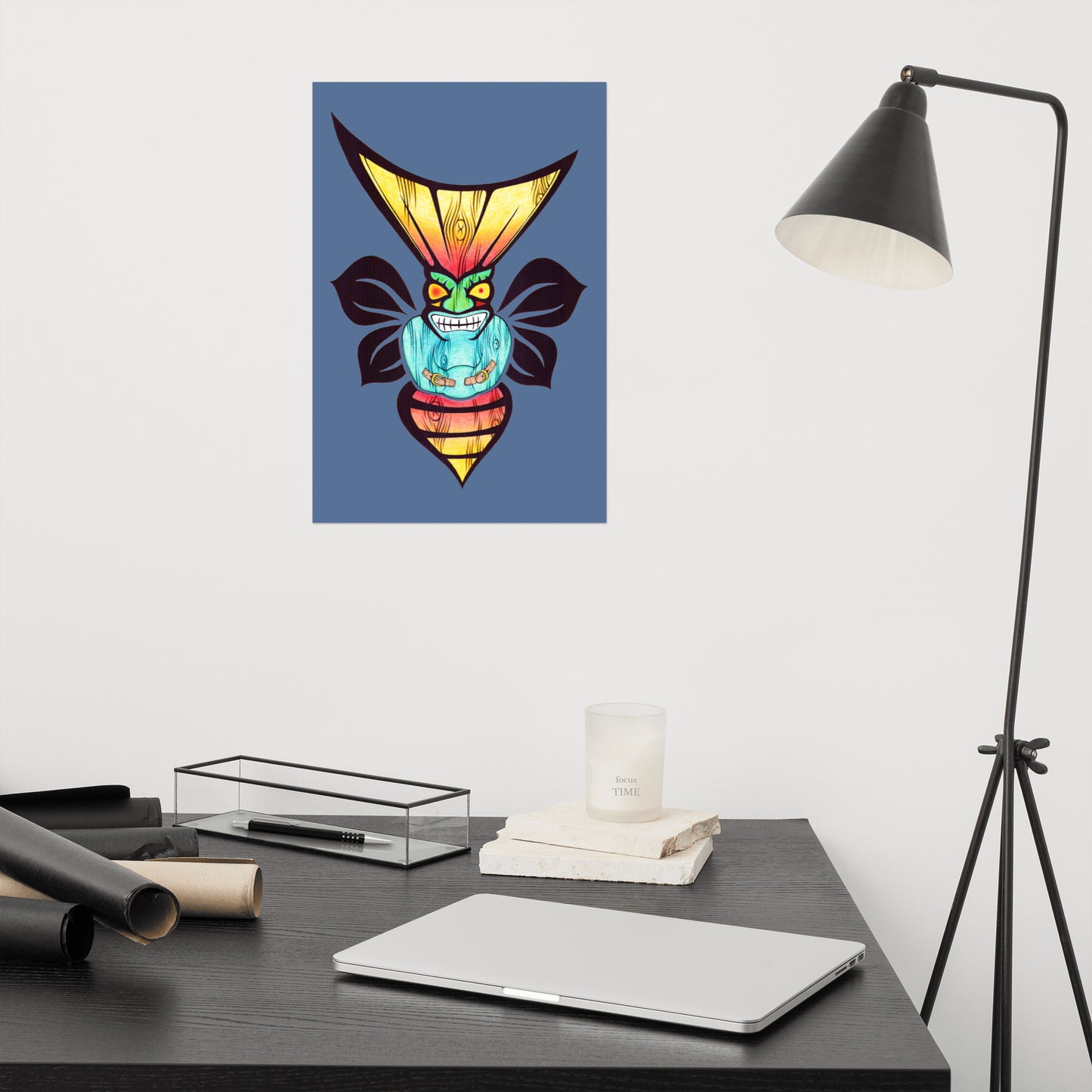 Crazy Tiki Bee - Poster Print