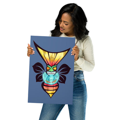 Crazy Tiki Bee - Poster Print