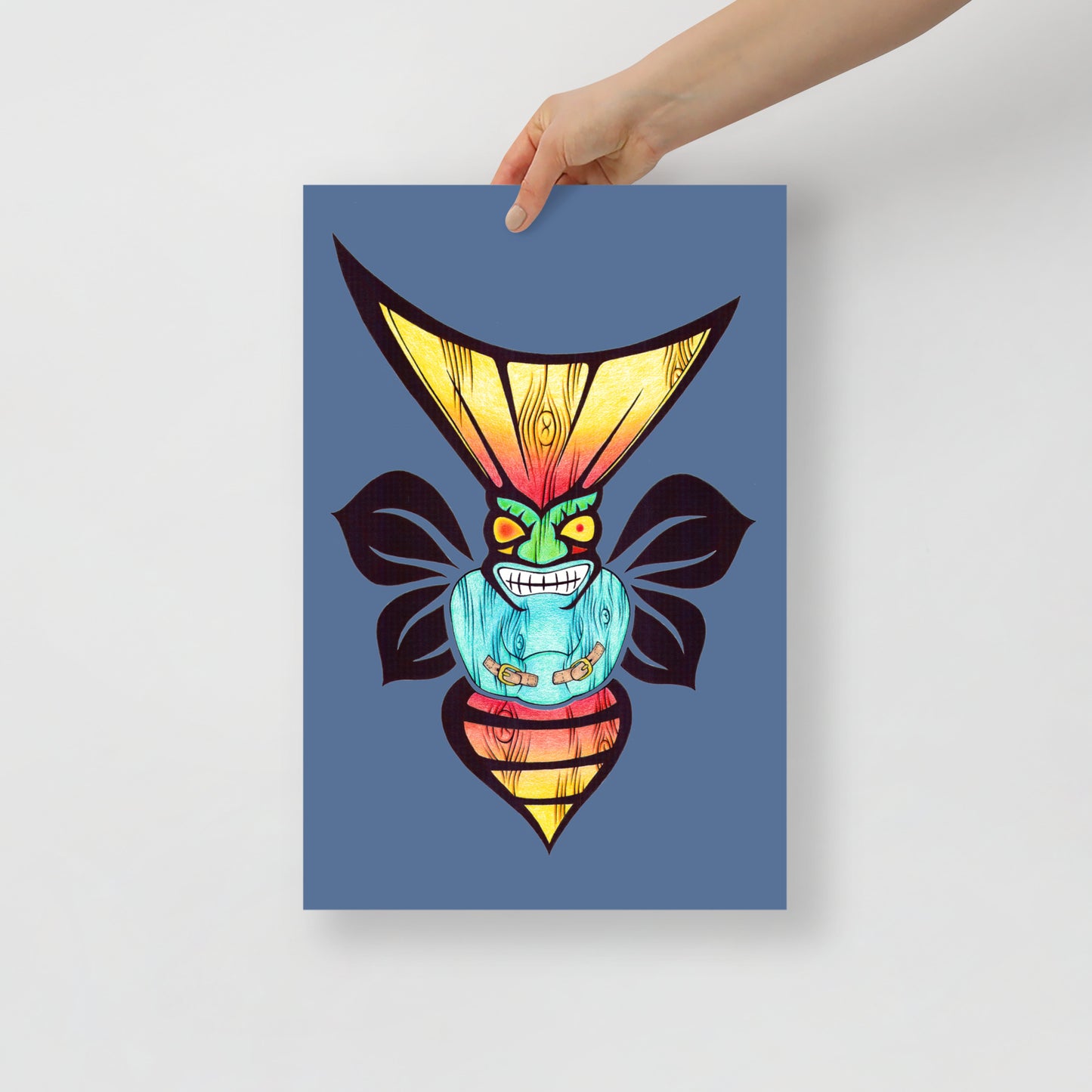 Crazy Tiki Bee - Poster Print