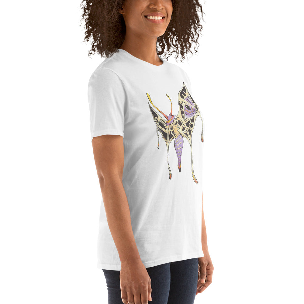 Tシャツ・カットソー No.0291 washing butterfly half T Split Butterfly Day & Night Crew Neck Short Sleeve Women's